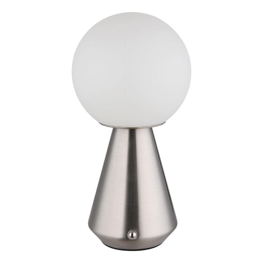 Globo - LED zatemnitvena na dotik za zunanjo uporabo, namizna svetilka LED/1,5W/5V 3000/4500/6500K 1800 mAh IP41 mat krom