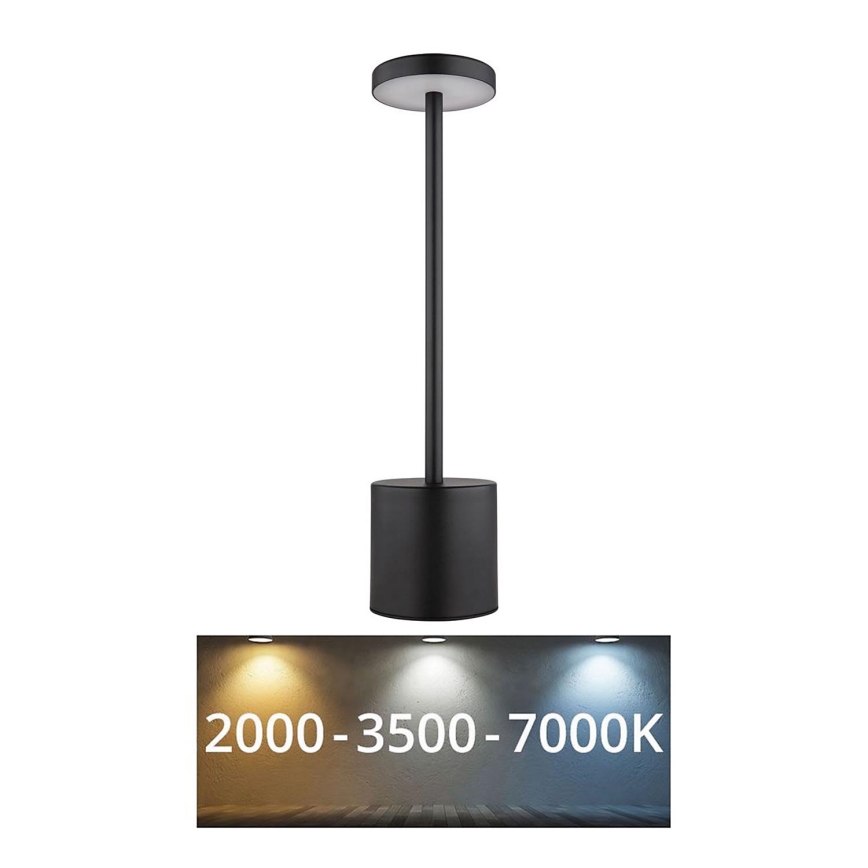Globo - LED Zatemnitvena namizna svetilka na dotik LED/1,2W/3,7V 2000K/3500K/7000K 1200 mAh USB črna