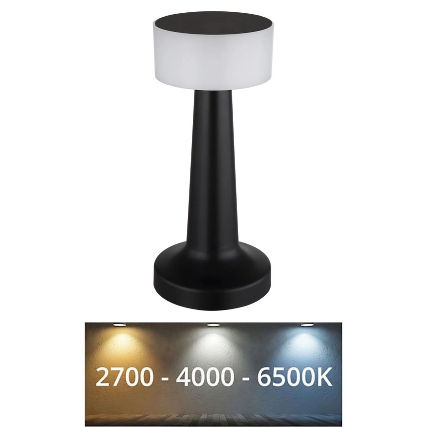 Globo - LED Zatemnitvena namizna svetilka na dotik LED/1W/3,7V 2700K/4000K/6500K 800 mAh USB črna