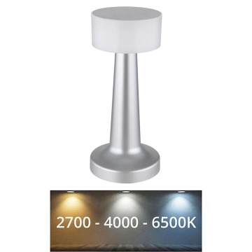 Globo - LED Zatemnitvena namizna svetilka na dotik LED/1W/3,7V 2700K/4000K/6500K 800 mAh USB mat krom