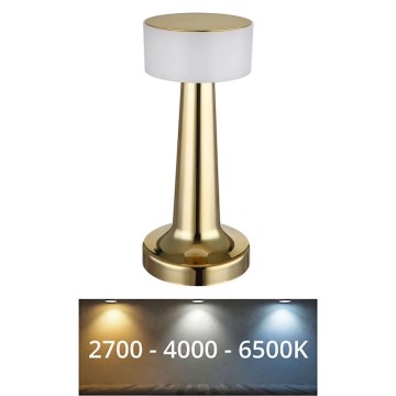 Globo - LED Zatemnitvena namizna svetilka na dotik LED/1W/3,7V 2700K/4000K/6500K 800 mAh USB zlata