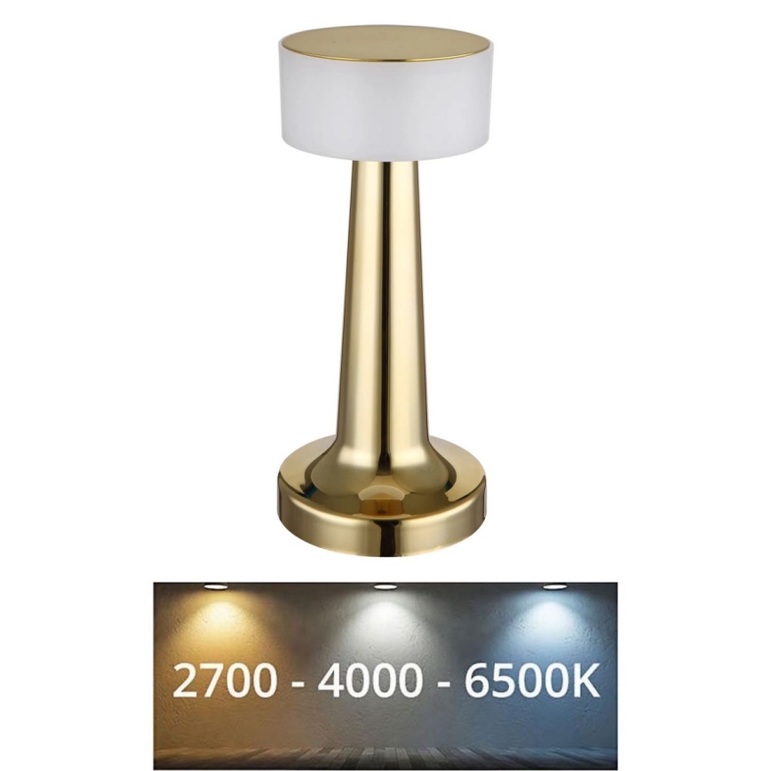 Globo - LED Zatemnitvena namizna svetilka na dotik LED/1W/3,7V 2700K/4000K/6500K 800 mAh USB zlata