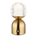 Globo - LED Zatemnitvena namizna svetilka na dotik LED/2,5W/3,7V 2700/4000/6500K 1800 mAh USB medenina