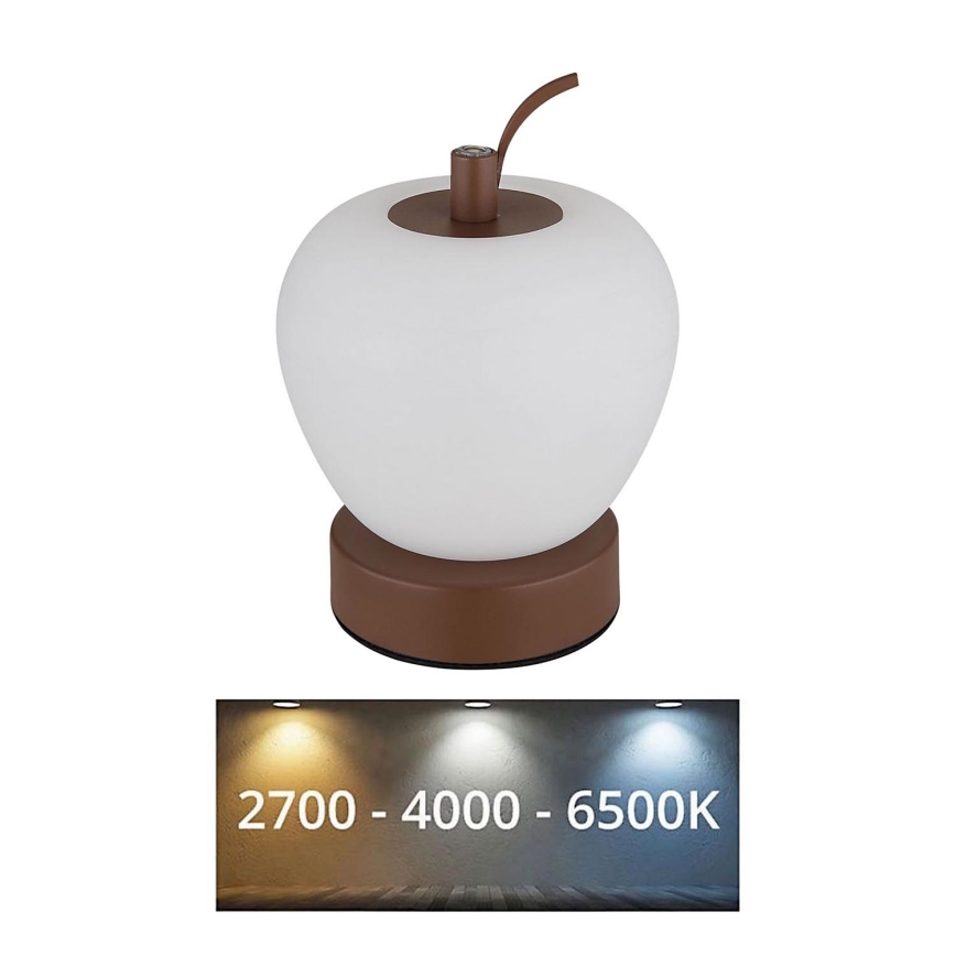 Globo - LED Zatemnitvena namizna svetilka na dotik LED/2W/3,7V 2700K/4000K/6500K 1200 mAh USB rjava