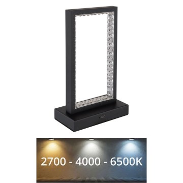 Globo - LED Zatemnitvena namizna svetilka na dotik LED/3W/3,7V 2700K/4000K/6500K 1800 mAh USB črna