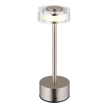 Globo - LED Zatemnitvena polnilna namizna svetilka na dotik LED/2,5W/3,7V 2700/4000/6500K 1800mAh mat krom
