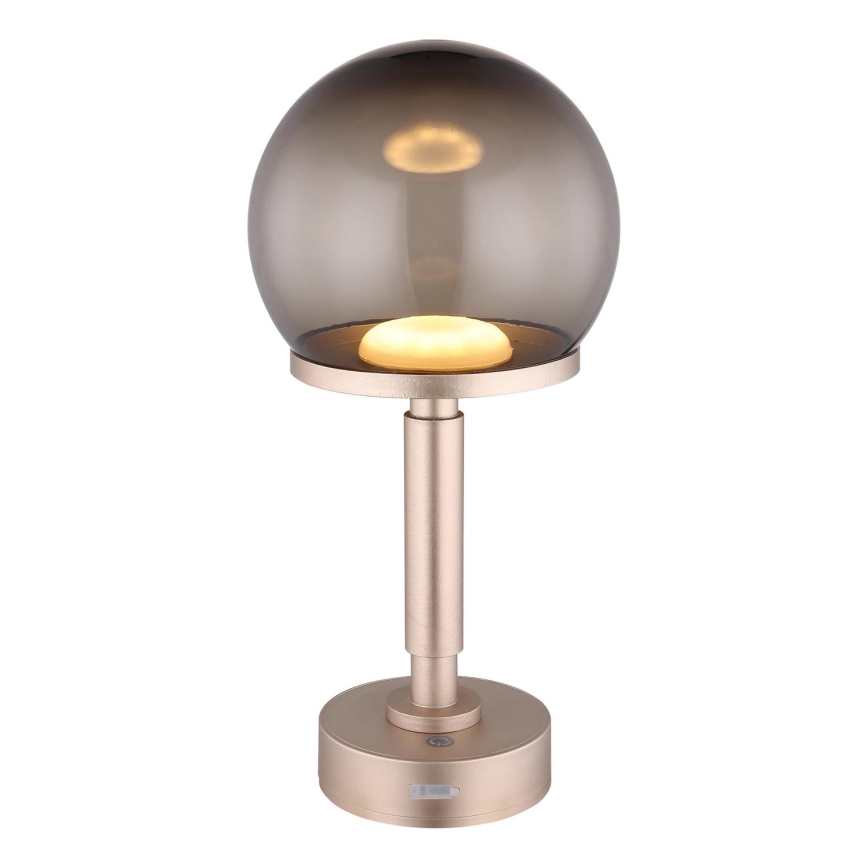 Globo - LED Zatemnitvena polnilna namizna svetilka na dotik LED/2,5W/5V 1800mAh 2700/4000/6500K Rosegold