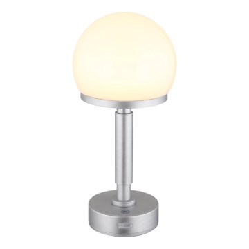 Globo - LED Zatemnitvena polnilna namizna svetilka na dotik LED/2,5W/5V 1800mAh 2800K srebrna