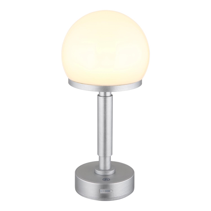 Globo - LED Zatemnitvena polnilna namizna svetilka na dotik LED/2,5W/5V 1800mAh 2800K srebrna