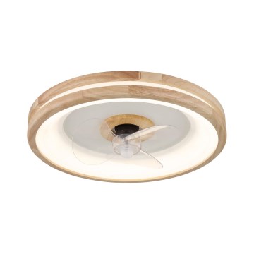 Globo - LED Zatemnitvena stropna svetilka z ventilatorjem LED/30W/230V 2700-6500K rjava + Daljinski upravljalnik