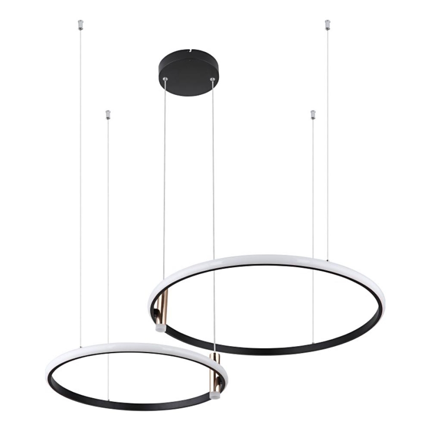 Globo - LED Zatemnitveni lestenec na vrvici LED/55W/230V 2700-6000K črna + Daljinski upravljalnik