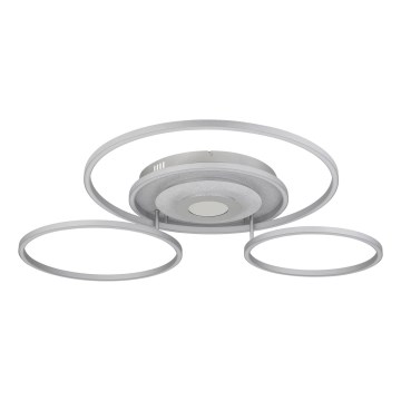 Globo - LED zatemnjivo stropno svetilo LED/60W/230V 2700-6500K 80,8x99,2 cm srebrno + daljinski upravljalnik