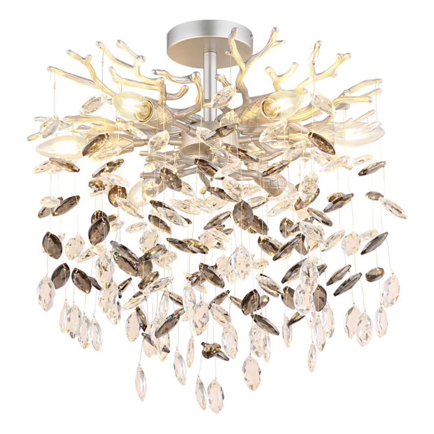 Globo - Lestenec na drogu 6xE14/40W/230V srebrn