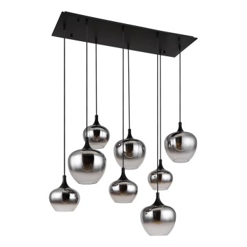 Globo - Lestenec na kablu 8xE27/40W/230V črna