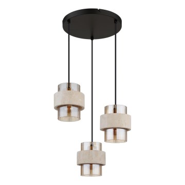 Globo - Lestenec na lanku 3xE27/40W/230V travertin