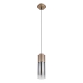 Globo - Lestenec na vrvici 1xE27/25W/230V bronast, premer 10,5 cm