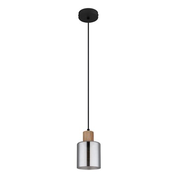Globo - Lestenec na vrvici 1xE27/25W/230V črna pr. 12 cm