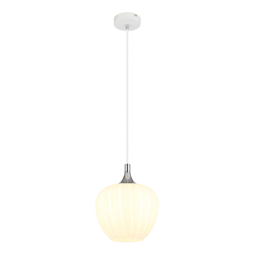 Globo - Lestenec na vrvici 1xE27/60W/230V pr. 24 cm bela