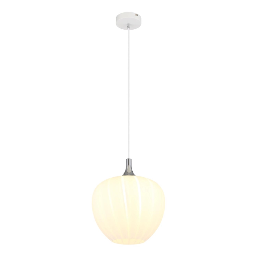 Globo - Lestenec na vrvici 1xE27/60W/230V pr. 29 cm bela