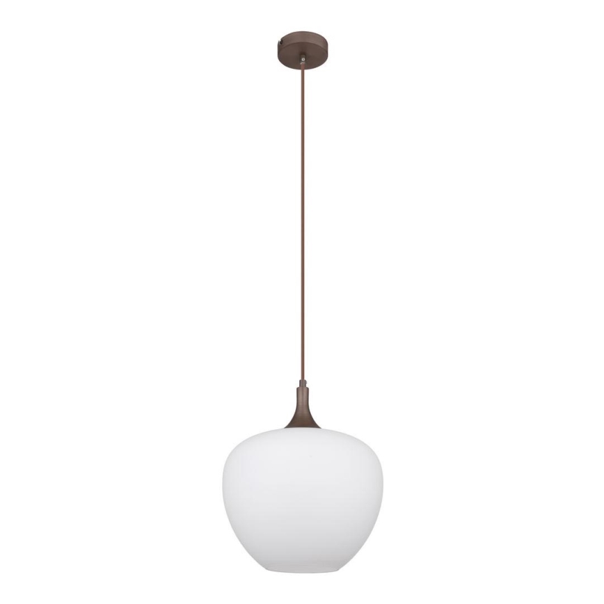 Globo - Lestenec na vrvici 1xE27/60W/230V pr. 29 cm bela/rjava