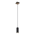 Globo - Lestenec na vrvici 1xGU10/35W/230V črna/rjava