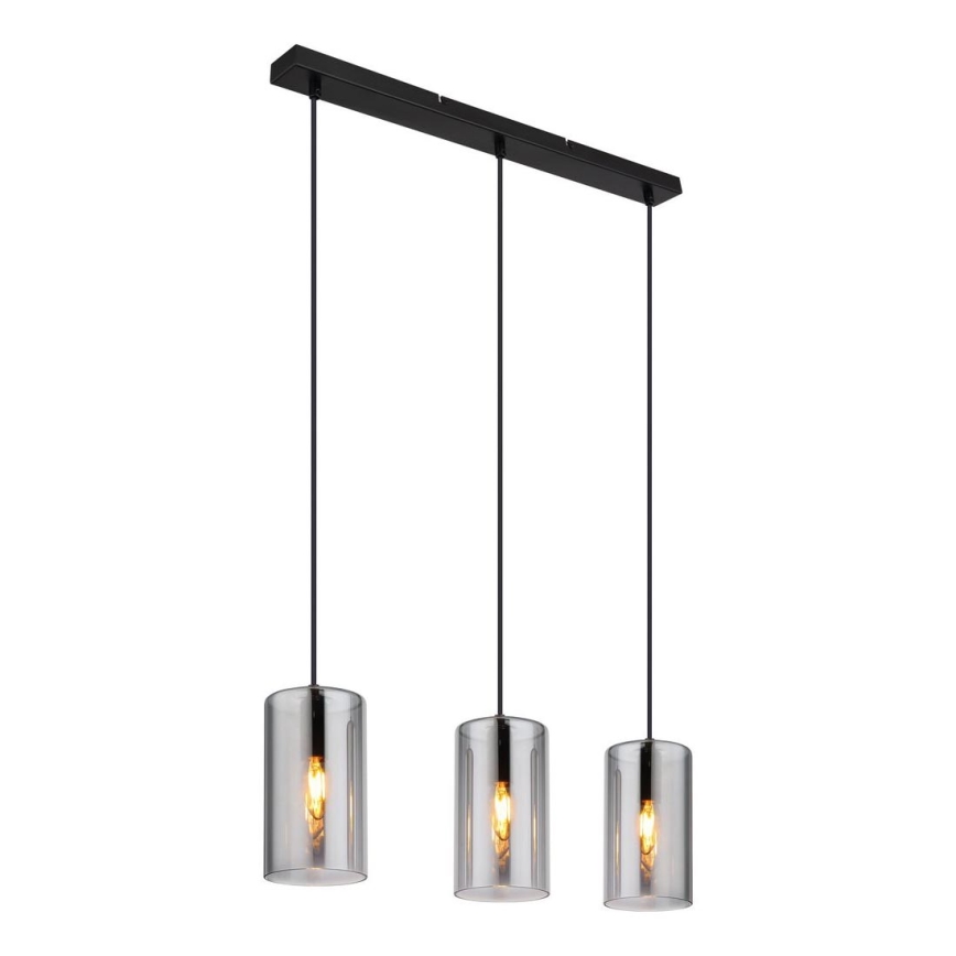 Globo - Lestenec na vrvici 3xE14/25W/230V črna