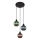 Globo - Lestenec na vrvici 3xE27/25W/230V pr. 36 cm baker/zelena/modra