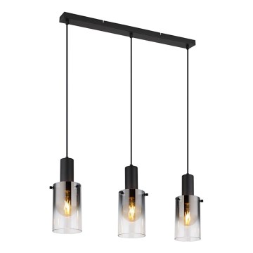 Globo - Lestenec na vrvici 3xE27/40W/230V črna