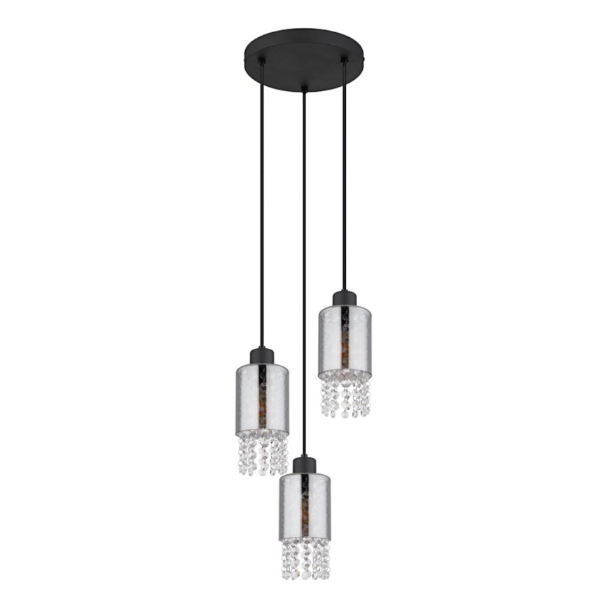 Globo - Lestenec na vrvici 3xE27/40W/230V pr. 25 cm črna