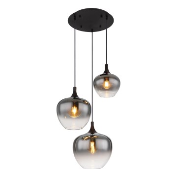 Globo - Lestenec na vrvici 3xE27/40W/230V pr. 48 cm črna