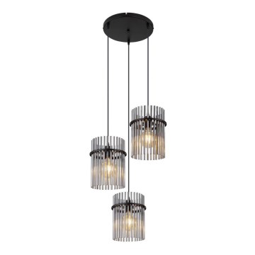 Globo - Lestenec na vrvici 3xE27/60W/230V pr. 47 cm črna