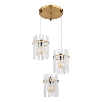Globo - Lestenec na vrvici 3xE27/60W/230V pr. 47 cm zlata
