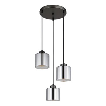 Globo - Lestenec na vrvici 3xE27/60W/230V sijajni krom pr. 33 cm