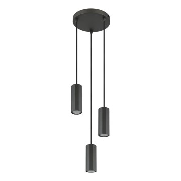 Globo - Lestenec na vrvici 3xGU10/25W/230V črna