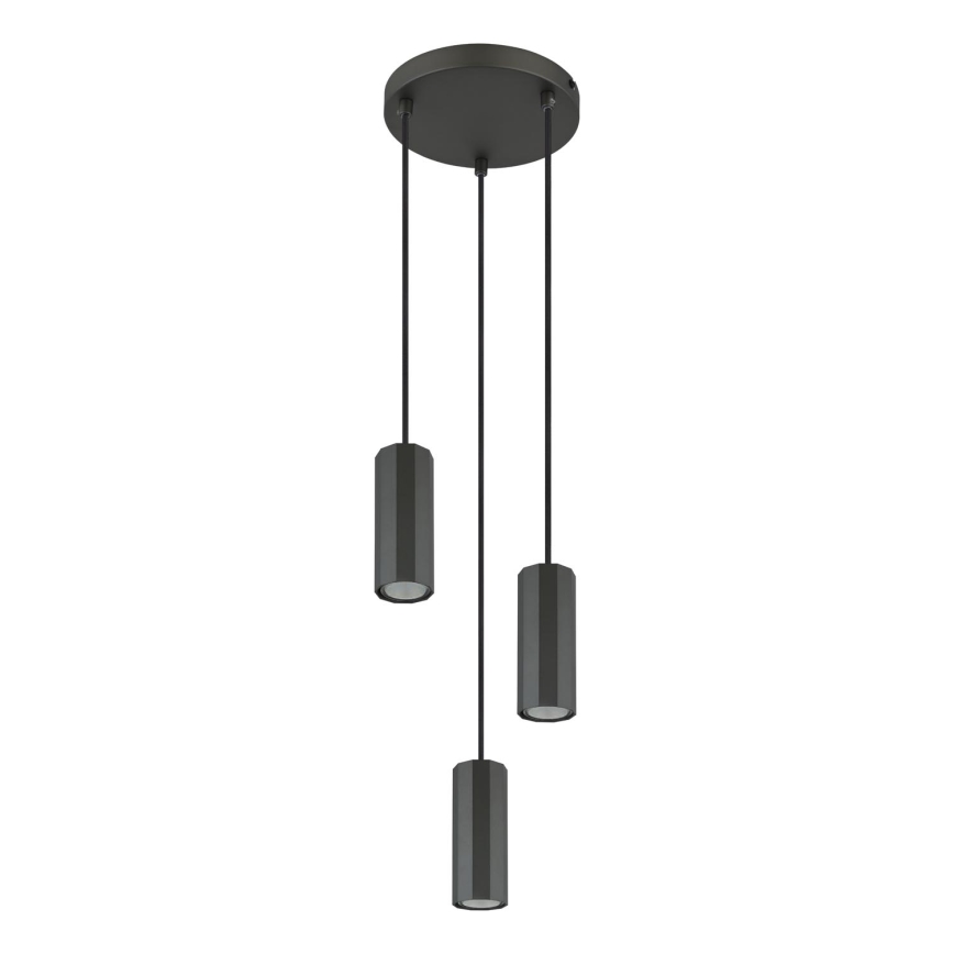 Globo - Lestenec na vrvici 3xGU10/25W/230V črna