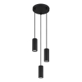 Globo - Lestenec na vrvici 3xGU10/25W/230V črna