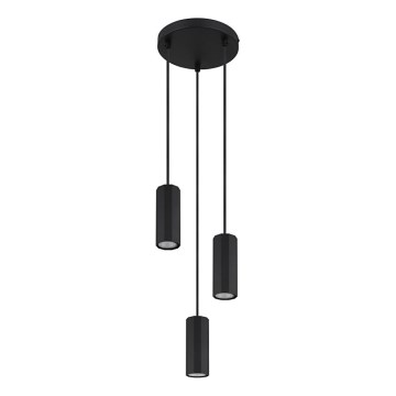 Globo - Lestenec na vrvici 3xGU10/25W/230V črna