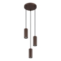 Globo - Lestenec na vrvici 3xGU10/25W/230V rjava