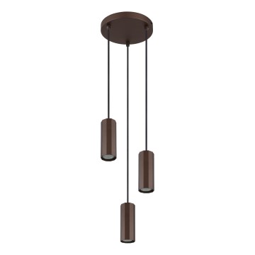 Globo - Lestenec na vrvici 3xGU10/25W/230V rjava