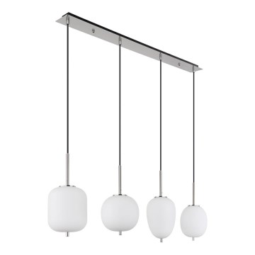 Globo - Lestenec na vrvici 4xE14/40W/230V bela