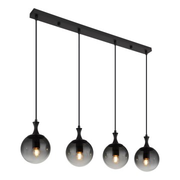 Globo - Lestenec na vrvici 4xE27/10W/230V črna
