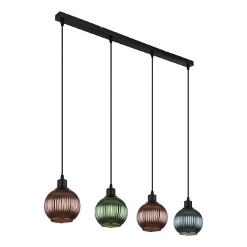 Globo - Lestenec na vrvici 4xE27/25W/230V baker/zelena/modra