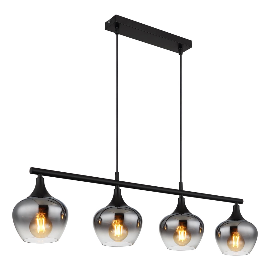 Globo - Lestenec na vrvici 4xE27/40W/230V črna