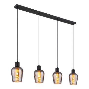 Globo - Lestenec na vrvici 4xE27/40W/230V črna
