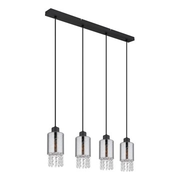 Globo - Lestenec na vrvici 4xE27/40W/230V črna