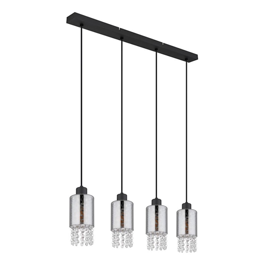 Globo - Lestenec na vrvici 4xE27/40W/230V črna