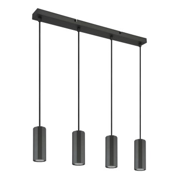 Globo - Lestenec na vrvici 4xGU10/25W/230V črna