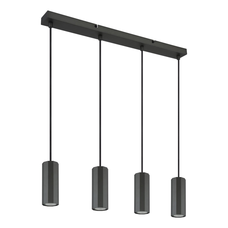 Globo - Lestenec na vrvici 4xGU10/25W/230V črna