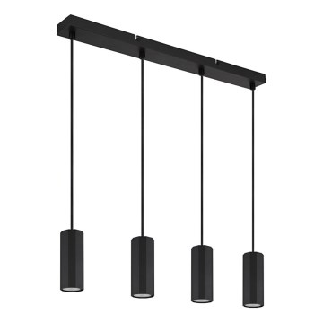Globo - Lestenec na vrvici 4xGU10/25W/230V črna