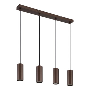 Globo - Lestenec na vrvici 4xGU10/25W/230V rjava